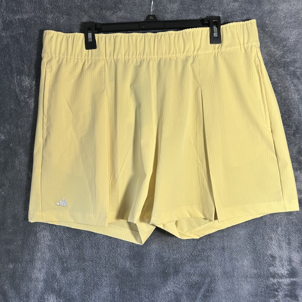 Adidas Womens Size XL Yellow Go To Pleated Athletic Golf Shorts